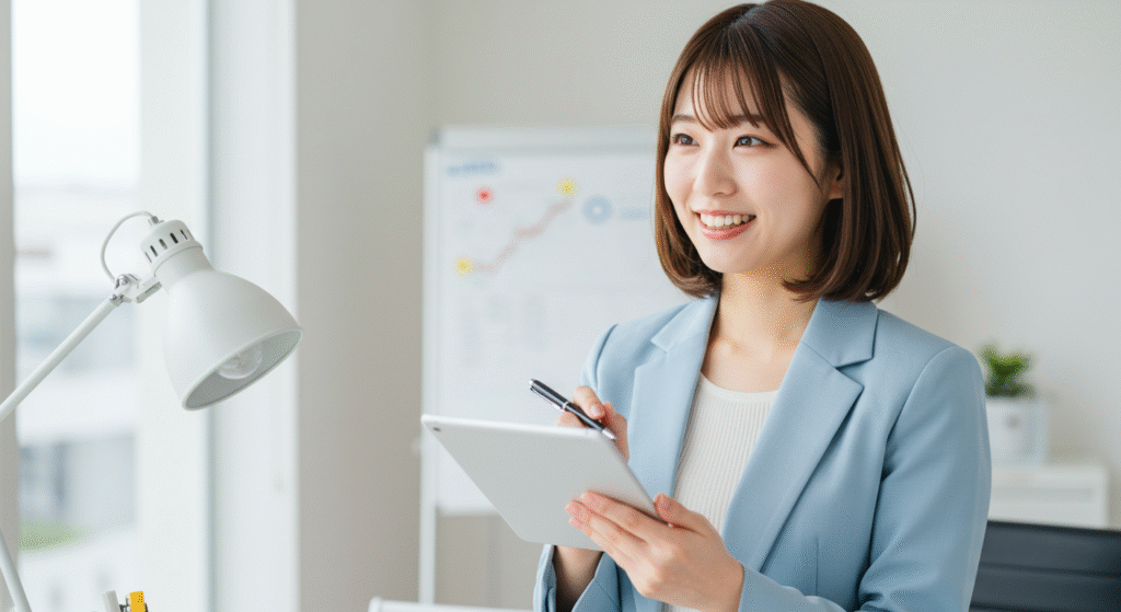 気持ちよく新NISAを始めようとしている女性