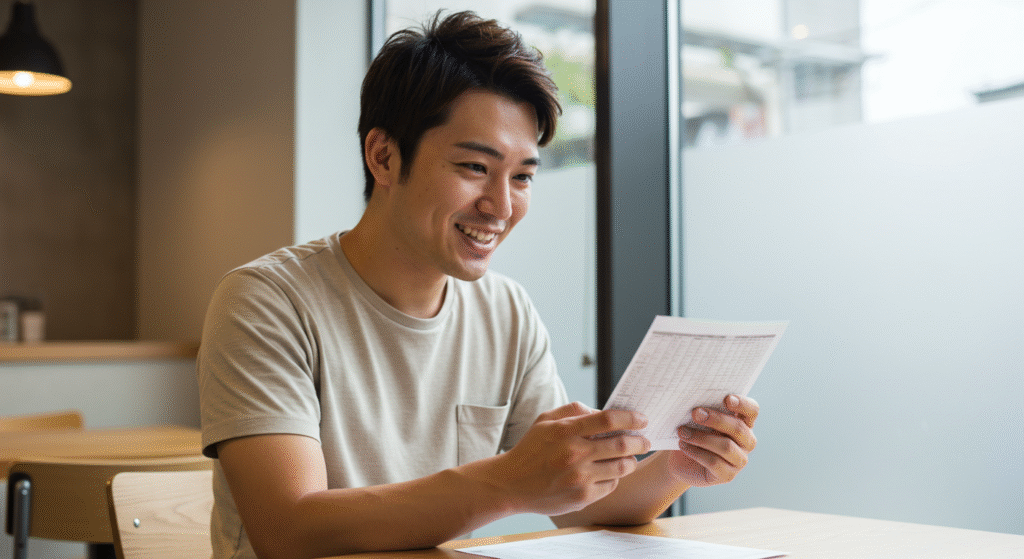 投資についてポジティブに考えている男性