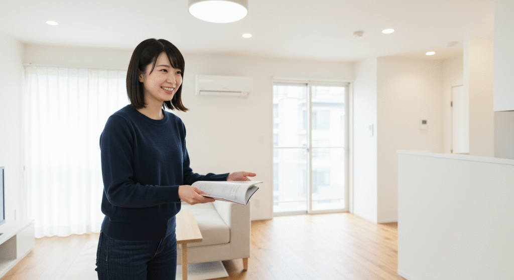 マンションを内覧している女性
