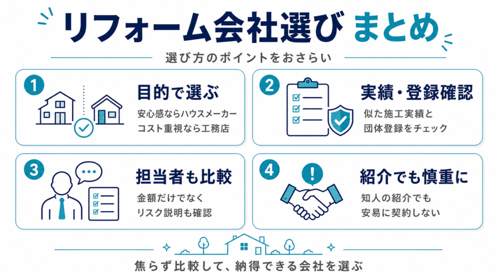 リフォーム会社選び　まとめ