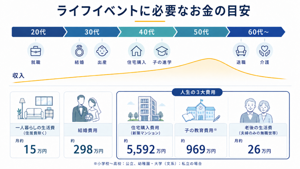 ライフイベントで必要な金額