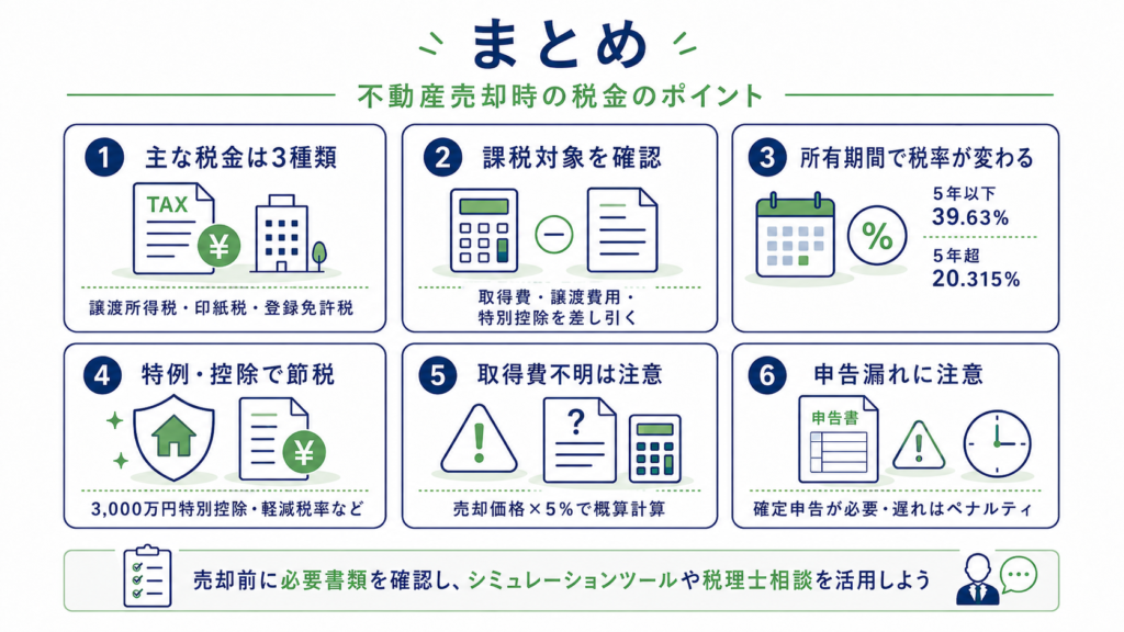 不動産売却時にかかる税金のまとめ