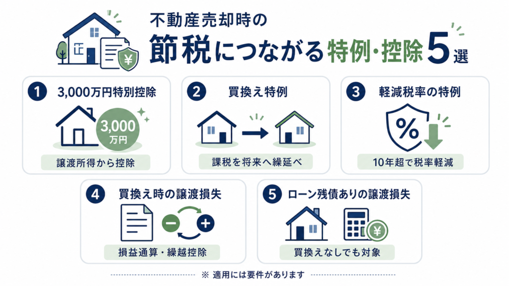 不動産売却時に適用できる特例・控除