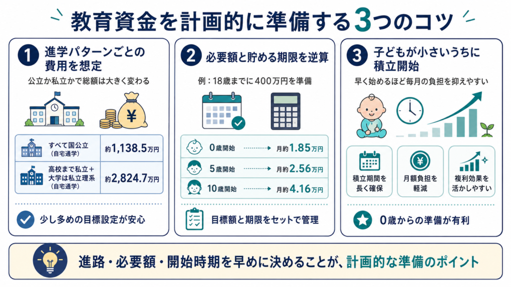 教育資金を準備するためのコツ