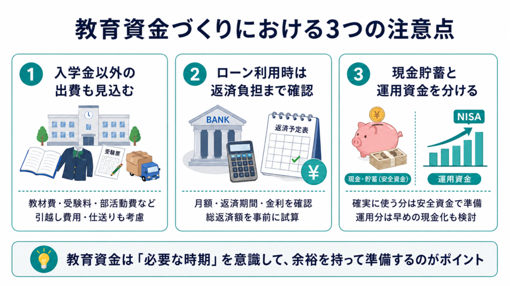 教育資金づくりの注意点