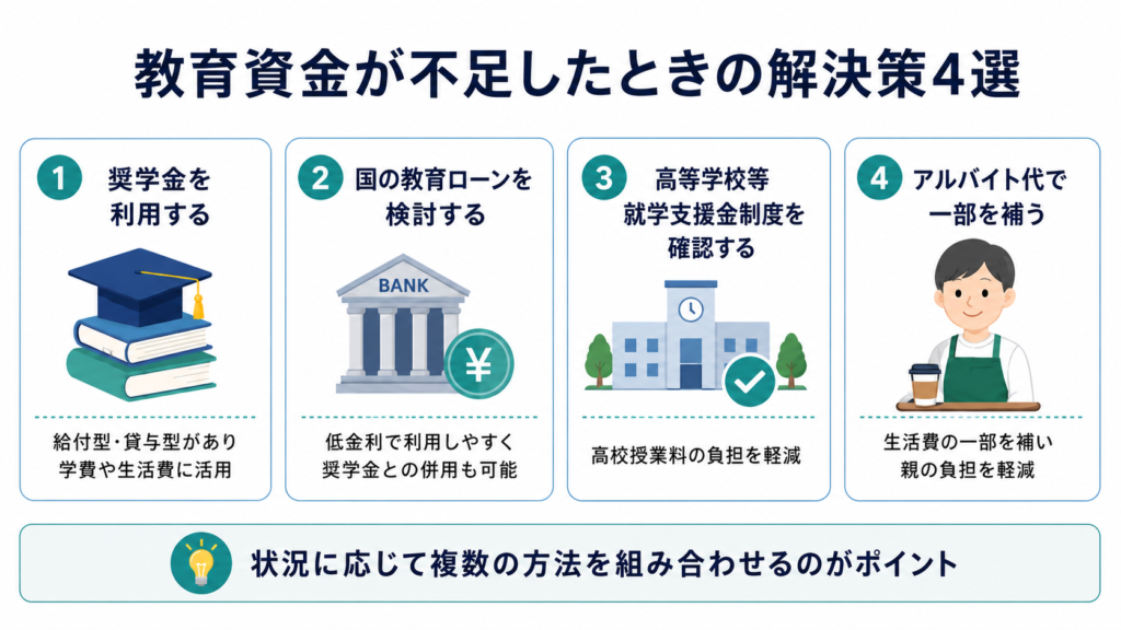 教育資金が不足した時の解決策